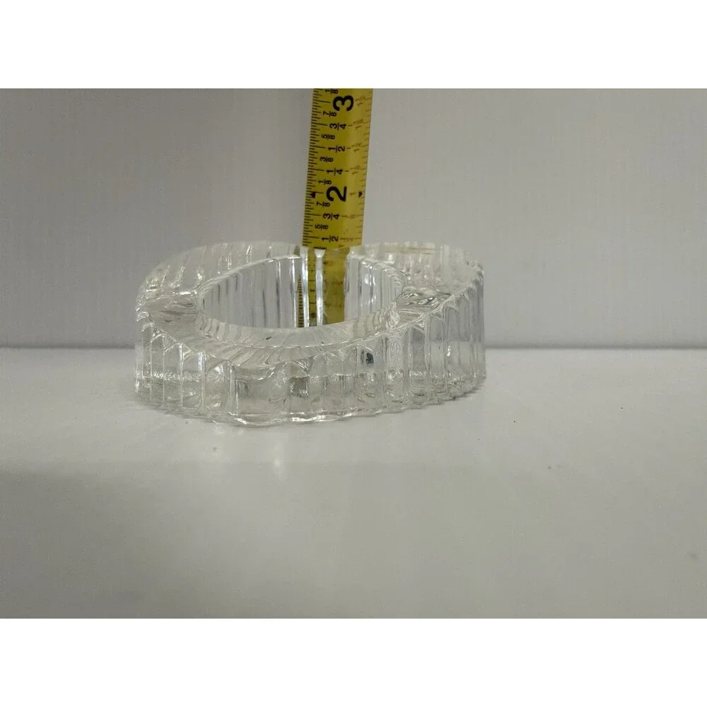 Heart Shaped Crystal Tea light Votive candle Holder By Partylite Retired Edition - Picture 4 of 4